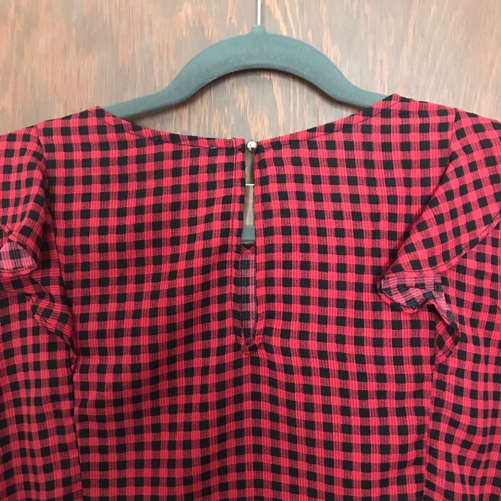 Buffalo Plaid Ruffle Top - Picture 7 of 9